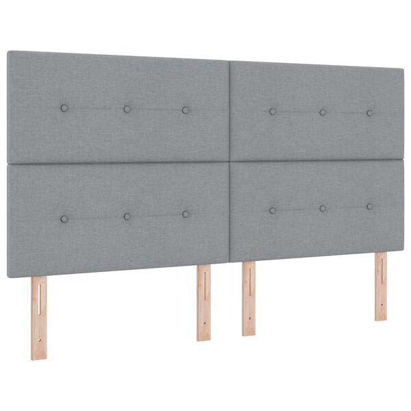 vidaXL Letto a molle con materasso Grigio chiaro 180 x 200 cm Tessuto