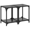 vidaXL Tavolini da Salotto con Piano Vetro Nero 2pz 30x30x40cm Acciaio