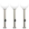 vidaXL Lampioni a colonnina con presa elettrica 3 pz 80 cm Acciaio Inox IP44