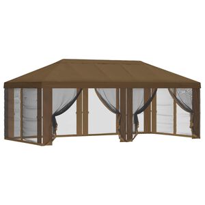 vidaXL Copertura Gazebo con Pareti Laterali 6 x 3 m Tortora Poliestere