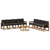 vidaXL Set di divani da esterno con cuscino 9 pcs Naturale e Nero