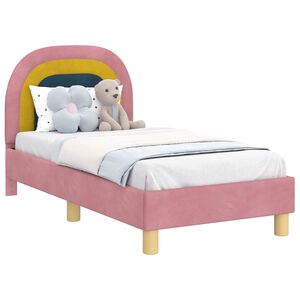 vidaXL Struttura letto per bambini con testata Rosa 70 x 140 cm