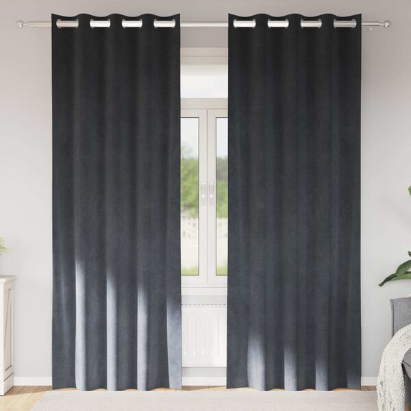 vidaXL Tende oscuranti 2 pcs Grigio chiaro 140 x 225 cm Velluto