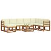 vidaXL Set di divani da esterno con cuscino 9 pcs Naturale e Crema