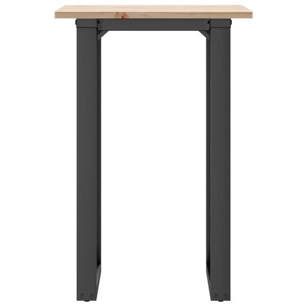 vidaXL Tavolo da Pranzo Telaio a O 50x50x75 cm Legno Pino e Acciaio