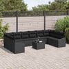 vidaXL Set Divano da Giardino con archiviazione Nero polyrattan