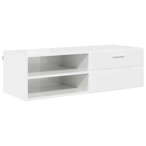 vidaXL Armadio in Legno con cassetto Bianco Lucido 100,5 x 39 x 30 cm