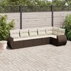 vidaXL Set Divano da Giardino 6 pz con Cuscini Marrone in Polyrattan