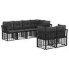 vidaXL Set di divani da esterno 7 pz Nero Poliestere