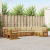 vidaXL Set divano sezionale con cuscino 10 pcs Naturale e Beige