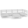vidaXL Set Salotto da Giardino 7 pz in Legno Massello di Pino Bianco