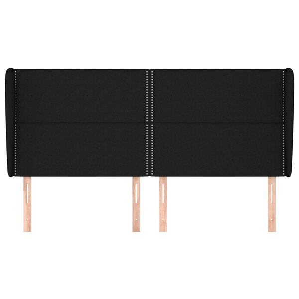 vidaXL Testiera ad Orecchio Nera 183x23x118/128 cm in Tessuto