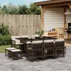 vidaXL Set da Pranzo da Giardino 11 pz con Cuscini Polyrattan Marrone
