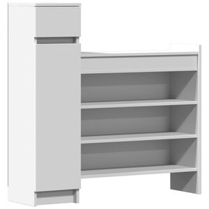 vidaXL Scarpiera Bianca 100,5x28x100 cm in Legno Multistrato