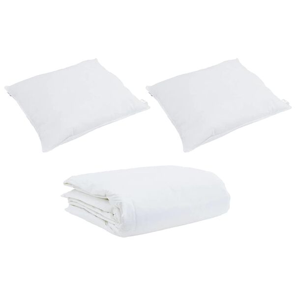 vidaXL Set di Piumoni con cuscino 3 pcs Bianco Piuma d'anatra