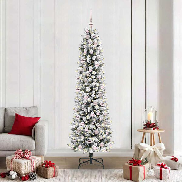 vidaXL Albero di Natale artificiale con 300 LED Bianco 210 cm
