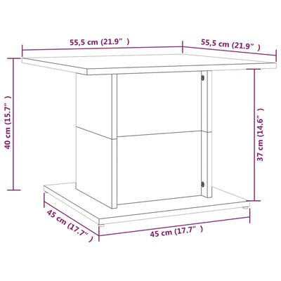 vidaXL Tavolino da Salotto Bianco 55,5x55,5x40 cm in Truciolato