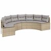vidaXL Divano da Giardino con Cuscini Semicircolare Beige Polyrattan