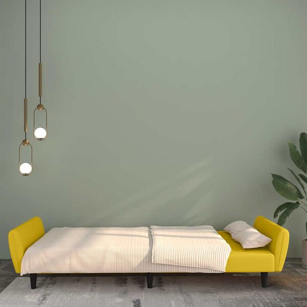 vidaXL Divano Letto a 2 Posti Giallo in Velluto