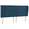vidaXL Testiera ad Orecchio Blu Scuro 203x23x118/128 cm in Velluto