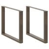 vidaXL Gambe per tavolo da pranzo a forma di U 3 pz in acciaio naturale 100x(72-73) cm