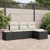 vidaXL Set Divano da Giardino con cuscino 4 pcs Nero polyrattan