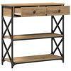 vidaXL Tavolo Consolle rovere artigianale 75 x 28 x 75 cm