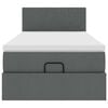 vidaXL Pouf Letto con Materasso Grigio Scuro 90x200 cm in Tessuto
