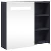 vidaXL Armadietto Bagno con Specchio e LED Grigio 60x13x52 cm