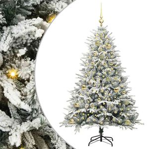 vidaXL Albero di Natale Artificiale Pre-illuminato con Set di Palline