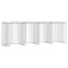 vidaXL Parete Gabbioni Bidone Spazzatura 350x91x120 cm Ferro Zincato