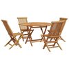 vidaXL Set da Pranzo per Giardino 5 pcs Marrone Legno massello di teak