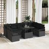 vidaXL Set Divano da Giardino con cuscino 10 pcs Nero polyrattan