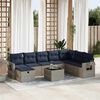 vidaXL Set Divano da Giardino 8 pz con Cuscini Grigio in Polyrattan