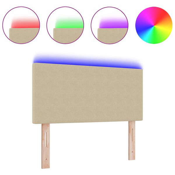 vidaXL Testiera LED con testiera Grigio Verde 100 cm Poliestere