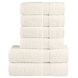 vidaXL Set ASciugamani SOLUND 6 pz Crema 600 gsm