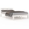 vidaXL Giroletto Bianco in Legno Massello 180x200 cm Super King