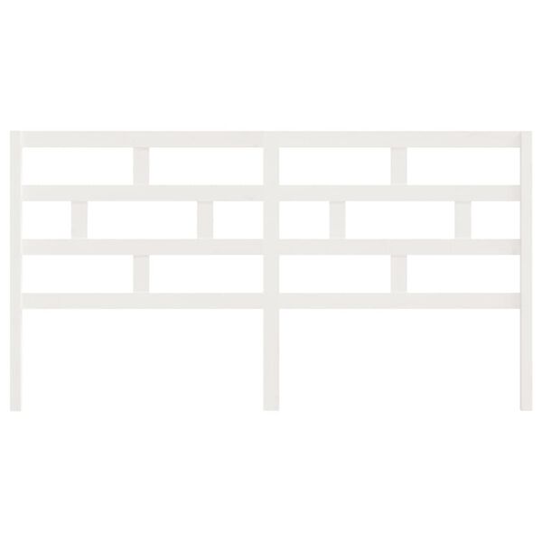 vidaXL Testiera per Letto Bianca 186x4x100cm in Legno Massello di Pino