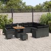 vidaXL Set Divano da Giardino con cuscino 12 pcs Nero polyrattan