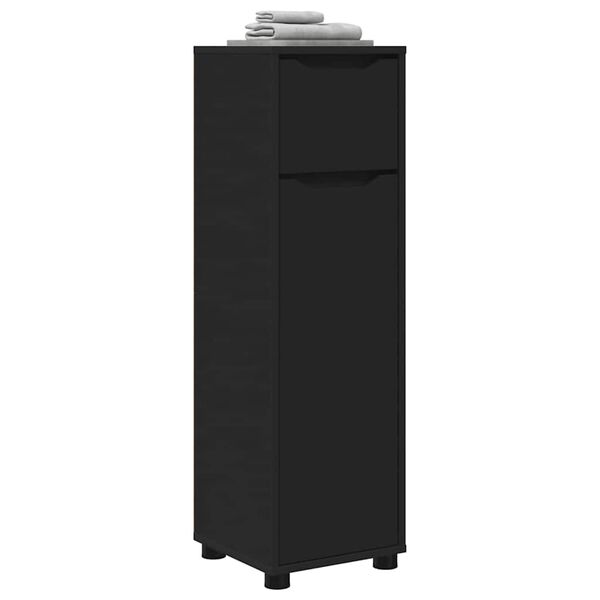 vidaXL Mobile da Bagno Nero 30,5 x 30 x 101 cm Legno multistrato