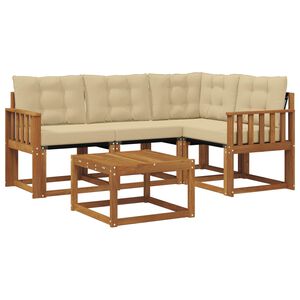 vidaXL Set di divani da esterno 5 pz Naturale e Beige