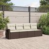 vidaXL Set Divano da Giardino 4 pz con Cuscini Marrone in Polyrattan