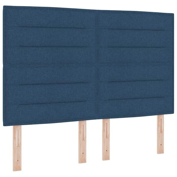 vidaXL Letto a molle con materasso Blu 140 x 200 cm Tessuto