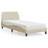 vidaXL Letto con Materasso Dover Crema 80x200 cm in Tessuto