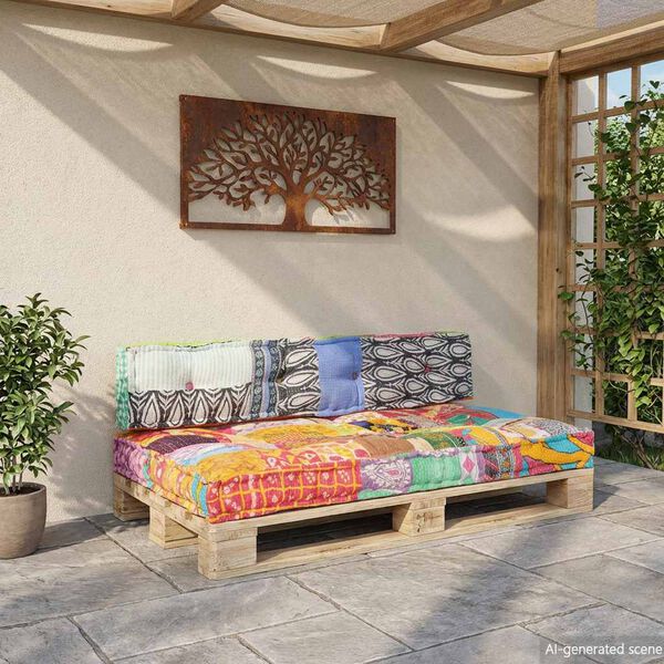 vidaXL Cuscino per Divani Pallet Multicolore in Tessuto Patchwork