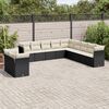 vidaXL Set Divani da Giardino 11 pz con Cuscini in Polyrattan Nero