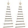 vidaXL Alberi di Natale sospesi con stelle in alto 2 pz 55x120 cm Ramo naturale