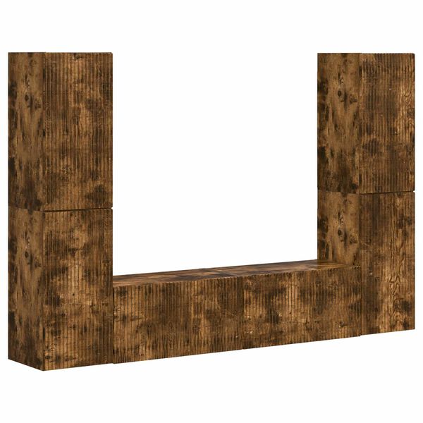 vidaXL Set mobile TV 6 pcs Rovere fum&eacute; Legno multistrato