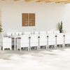 vidaXL Set da pranzo da giardino con cuscini 17 pcs Bianco PP