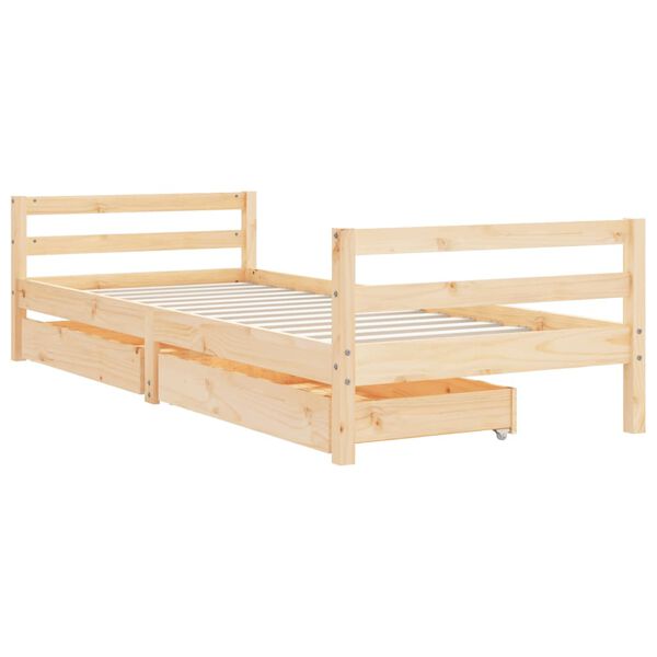 vidaXL Giroletto Bambini con Cassetti 90x200 cm Legno Massello di Pino